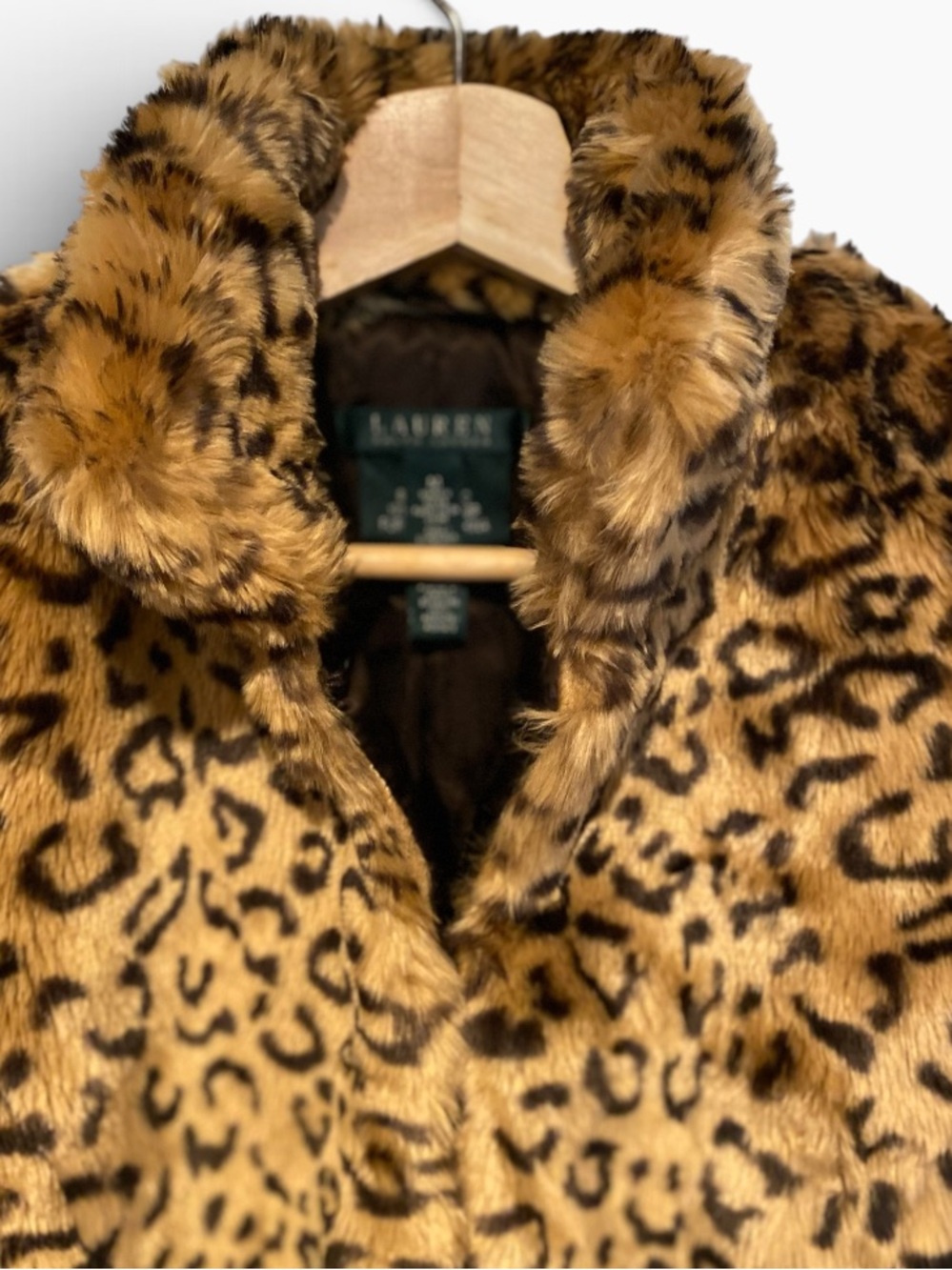 VINTAGE LAUREN RALPH LAUREN FAUX FUR CHEETAH ANIMAL PRINT JACKETS SZ MEDIUM - Picture 3 of 8